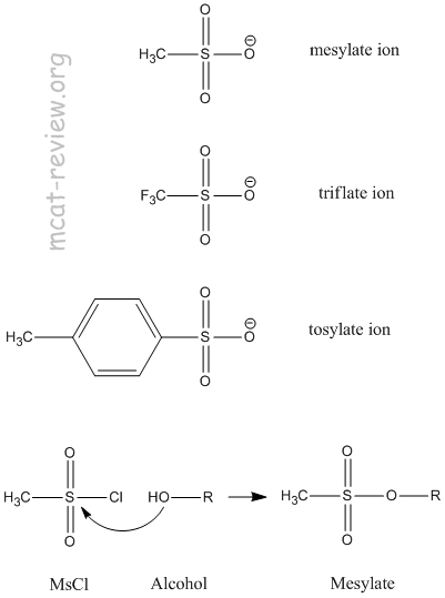 mesylate, triflate, tosylate